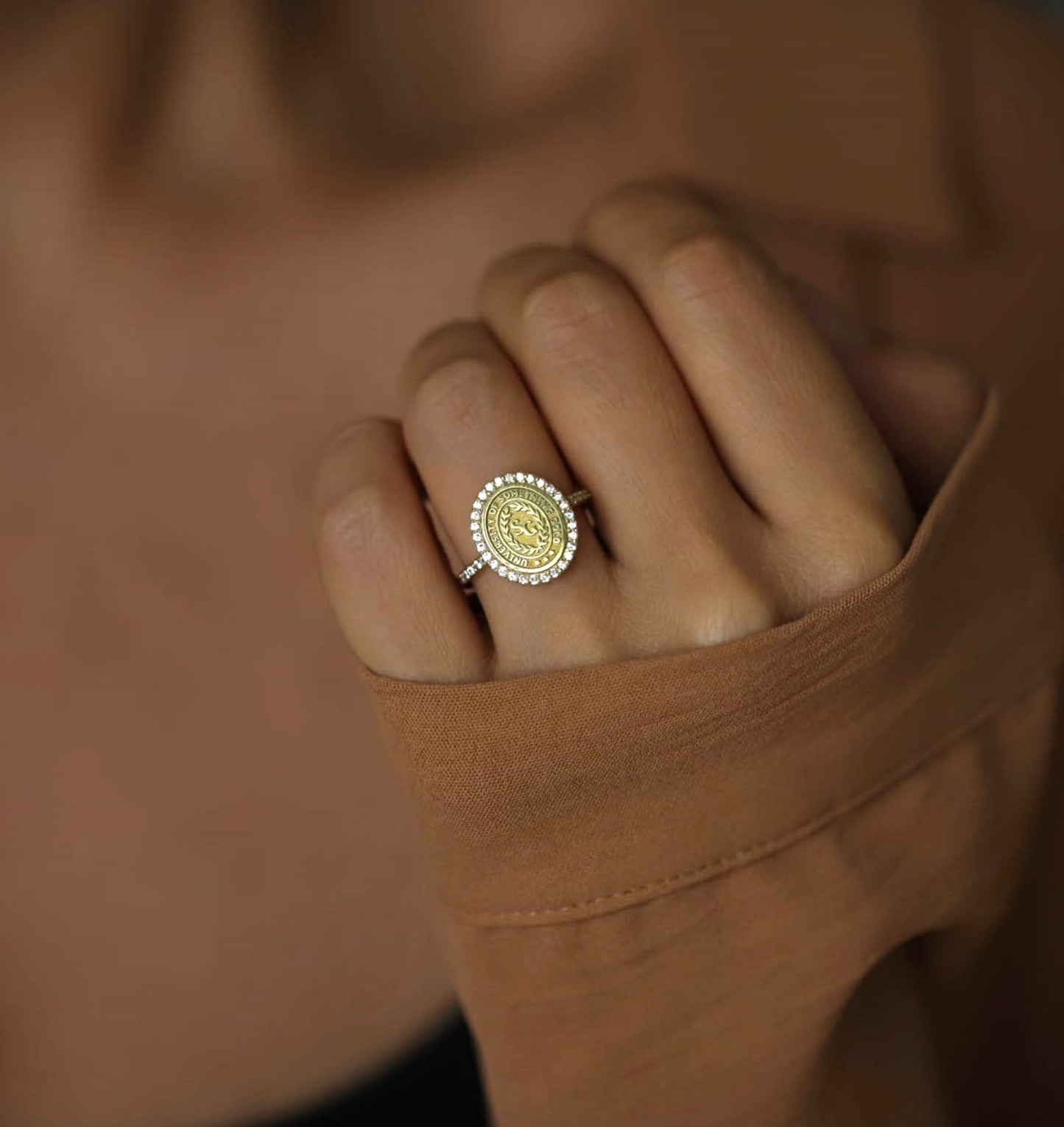 Solid Gold Diamond College Class Rings