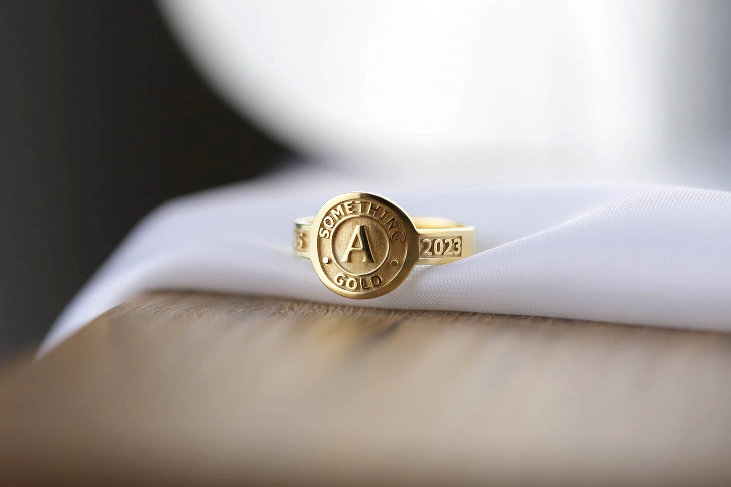 Delicate Gold Class Ring - Custom College Graduation Gift