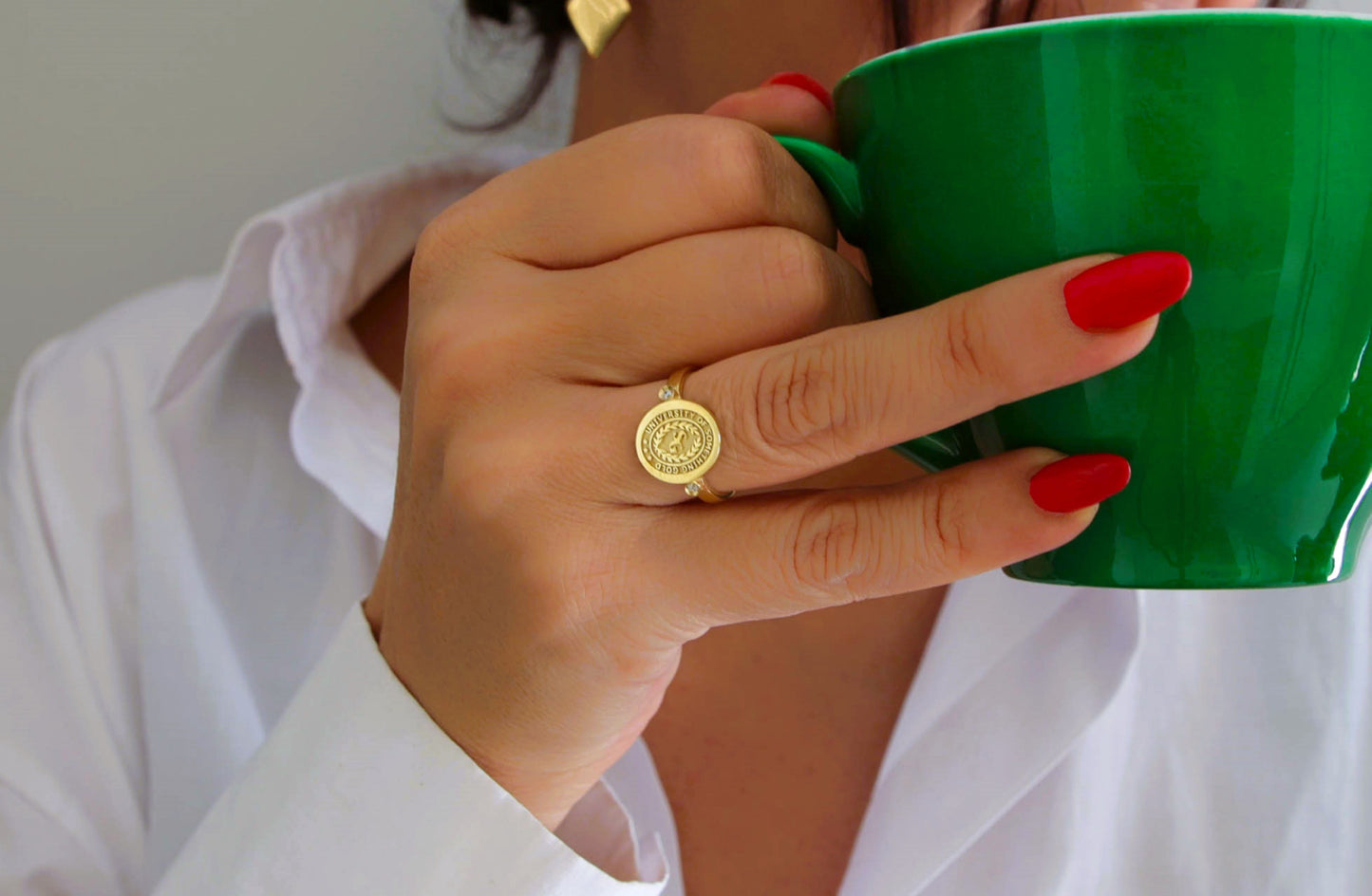 Solid Gold Diamond College Class Rings