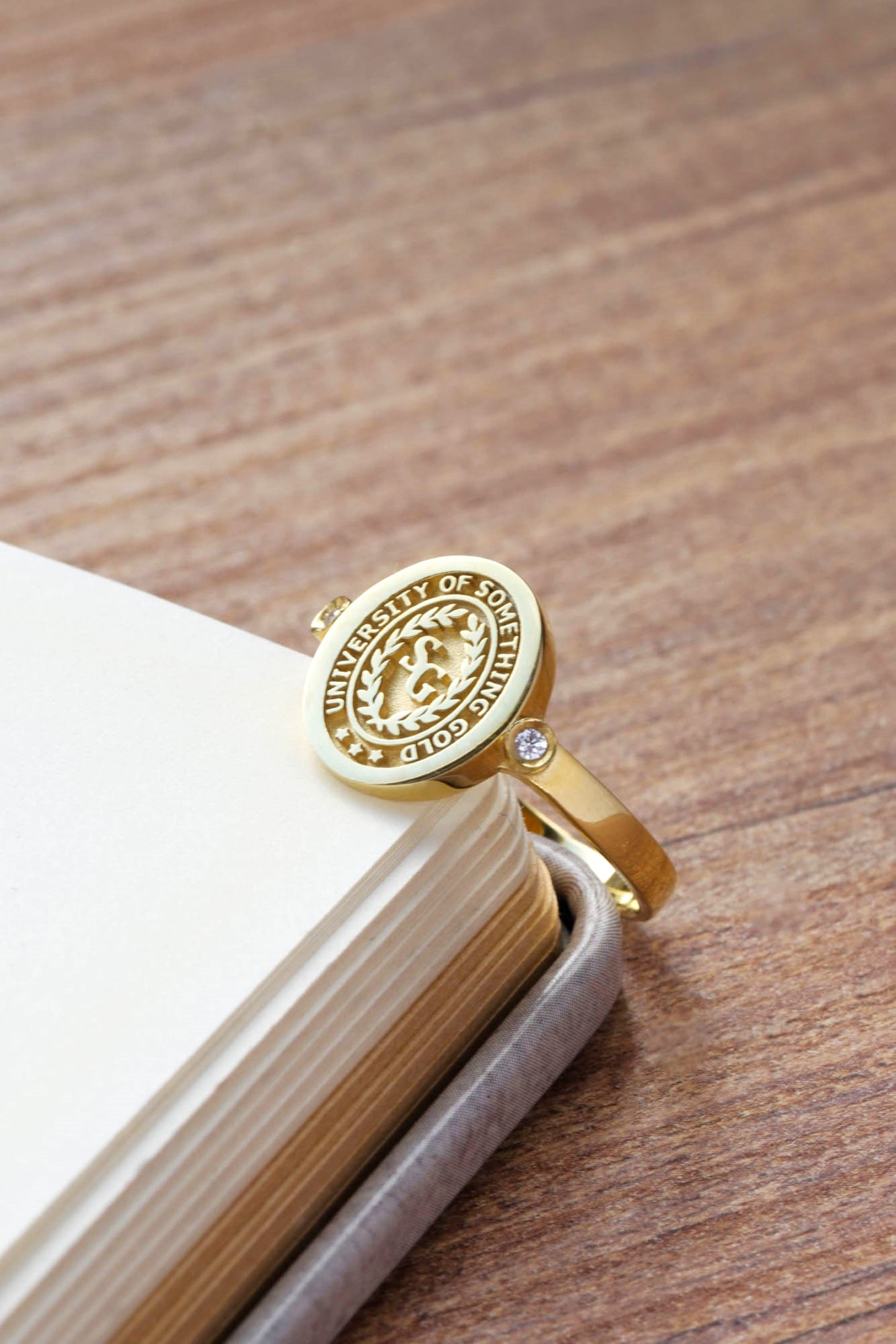 Silver Diamond College Class Rings