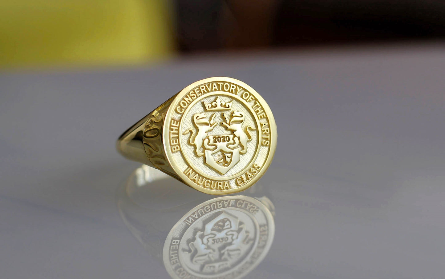 Custom Gold College Class Rings Round
