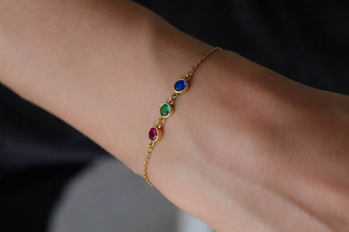 Solid Gold Birthstone Bracelet