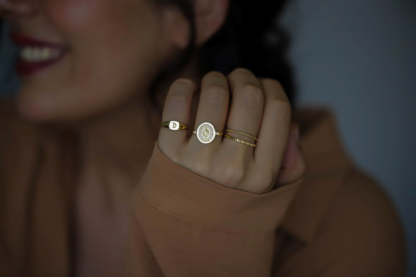 Solid Gold Diamond College Class Rings