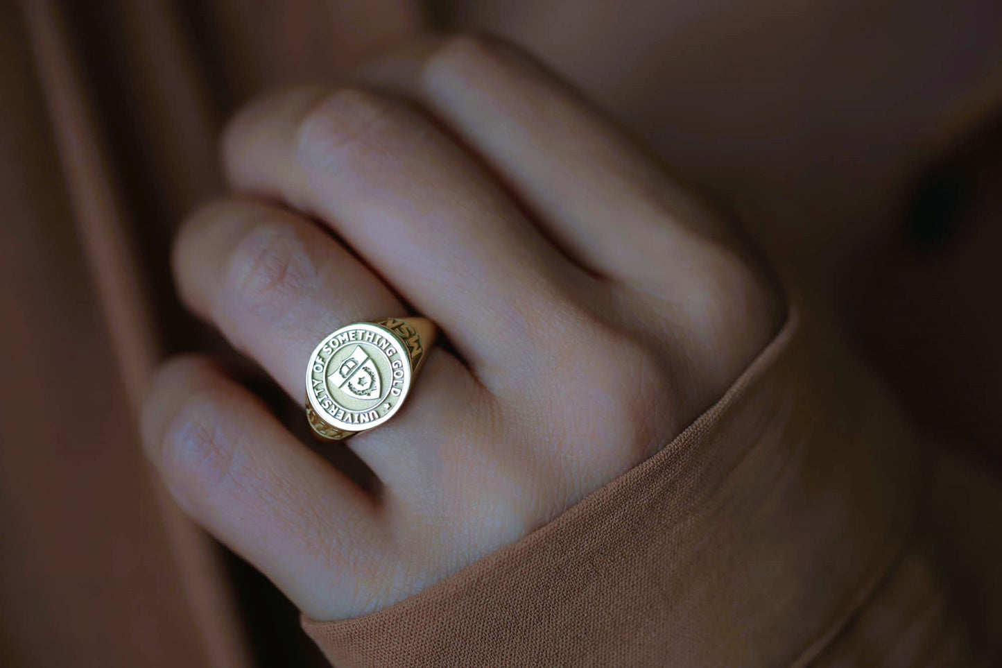 Custom Gold College Class Rings Round