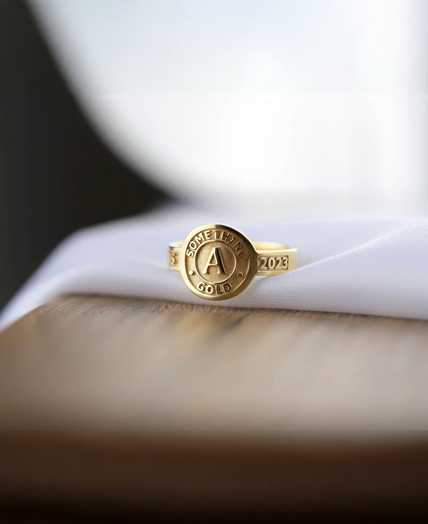 Dainty Gold Class Ring for Women – Custom College Graduation Gift Jewelry