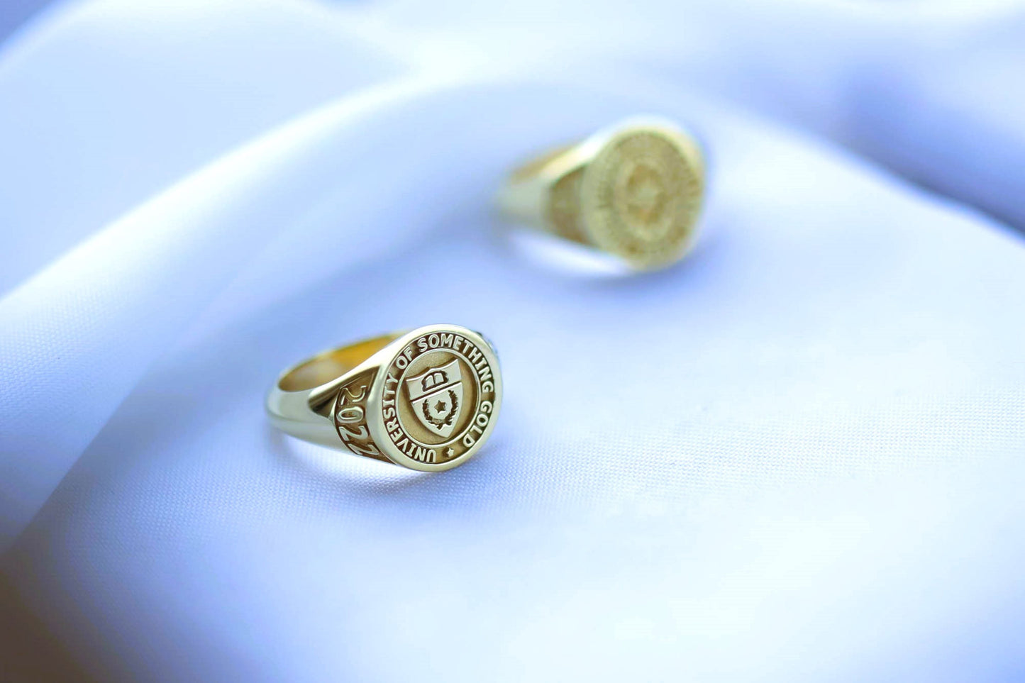 Custom Gold College Class Rings Round