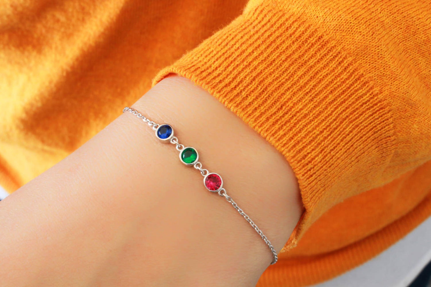 Solid Gold Birthstone Bracelet