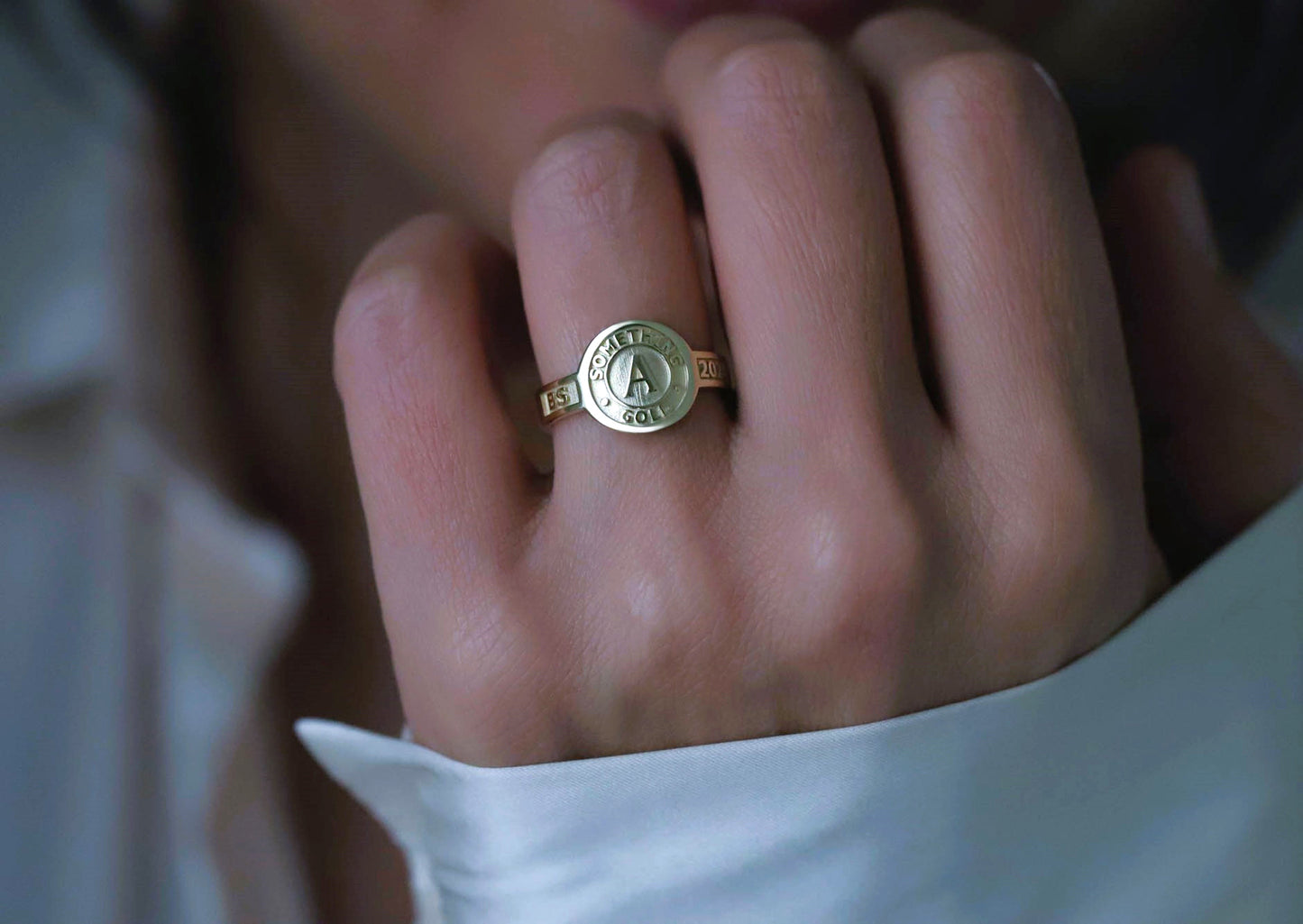 Dainty Gold Class Ring for Women – Custom College Graduation Gift Jewelry