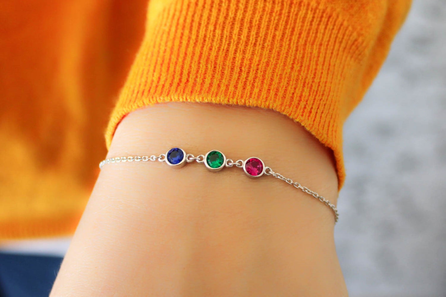 Solid Gold Birthstone Bracelet