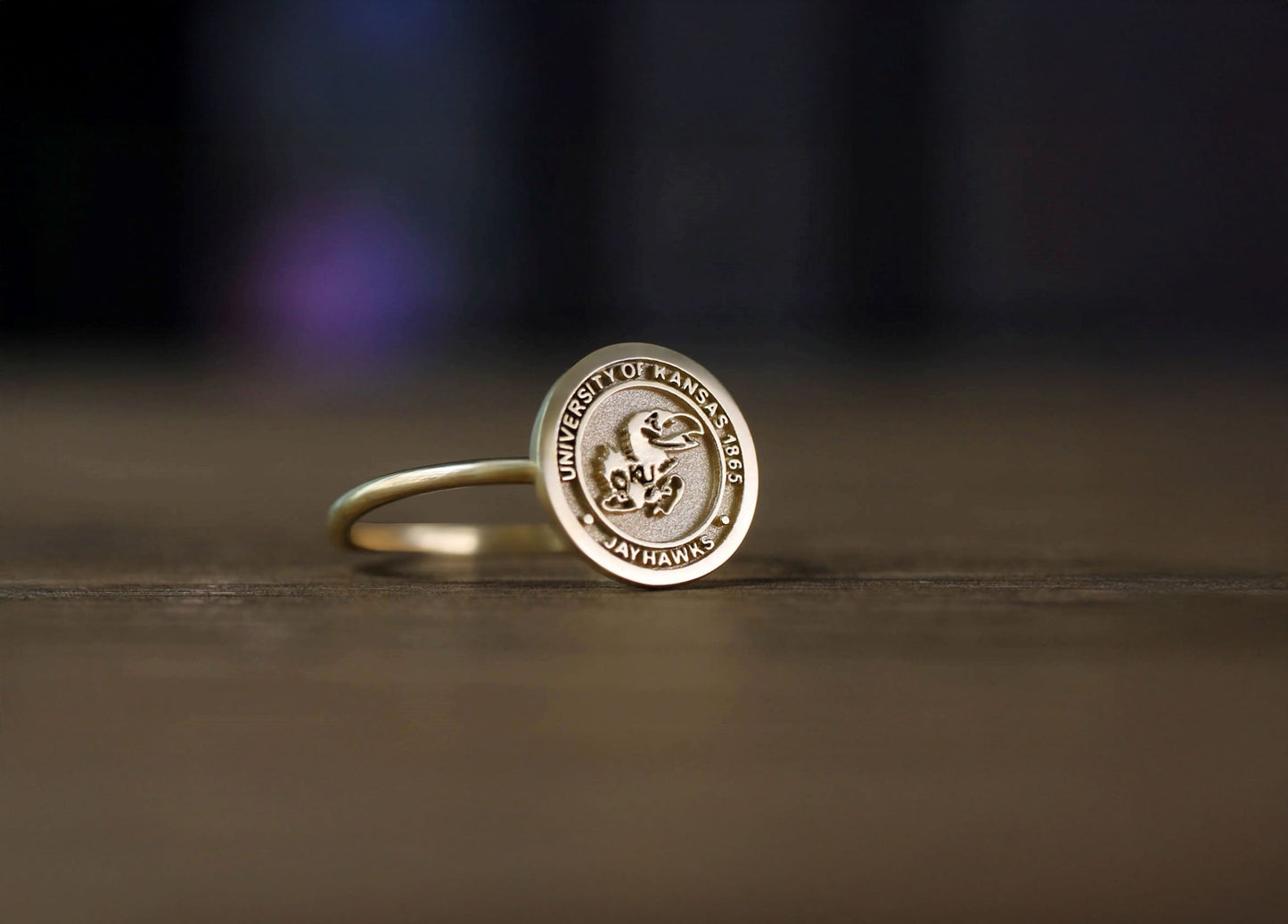 Custom Sized Gold College Class Ring – Delicate Women's Graduation Gift