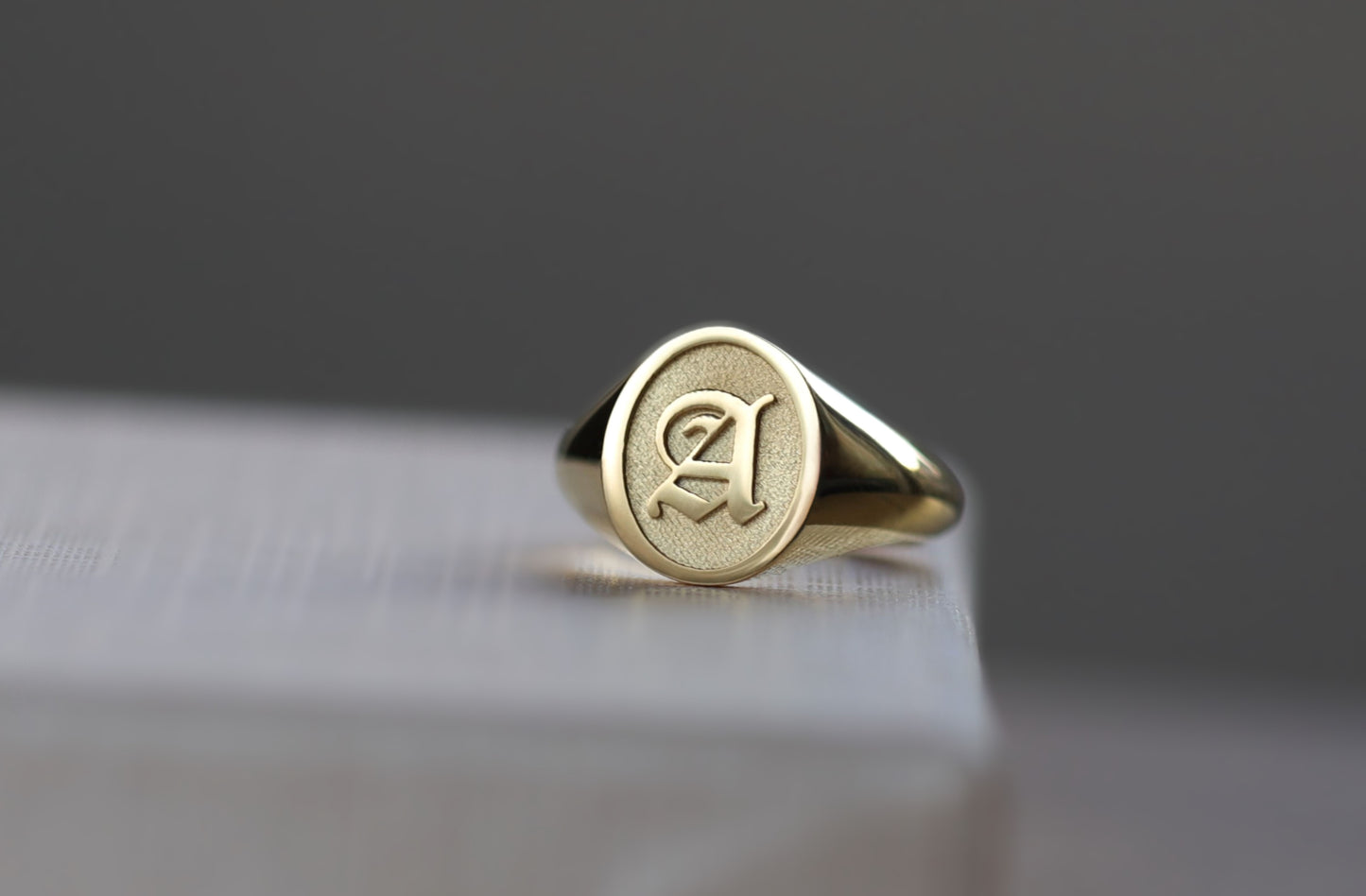 Silver Initial Signet Ring – Personalized Letter Ring in Sterling Silver or Gold Plated Over Silver, Custom Monogram Jewelry Gift for Men and Women