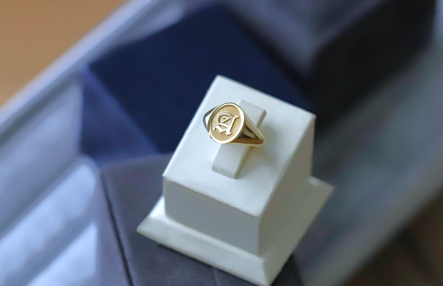 Silver Initial Signet Ring – Personalized Letter Ring in Sterling Silver or Gold Plated Over Silver, Custom Monogram Jewelry Gift for Men and Women