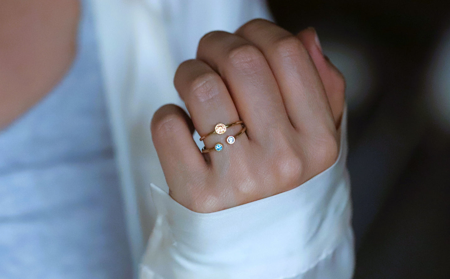 Couples Dual Birthstone Ring