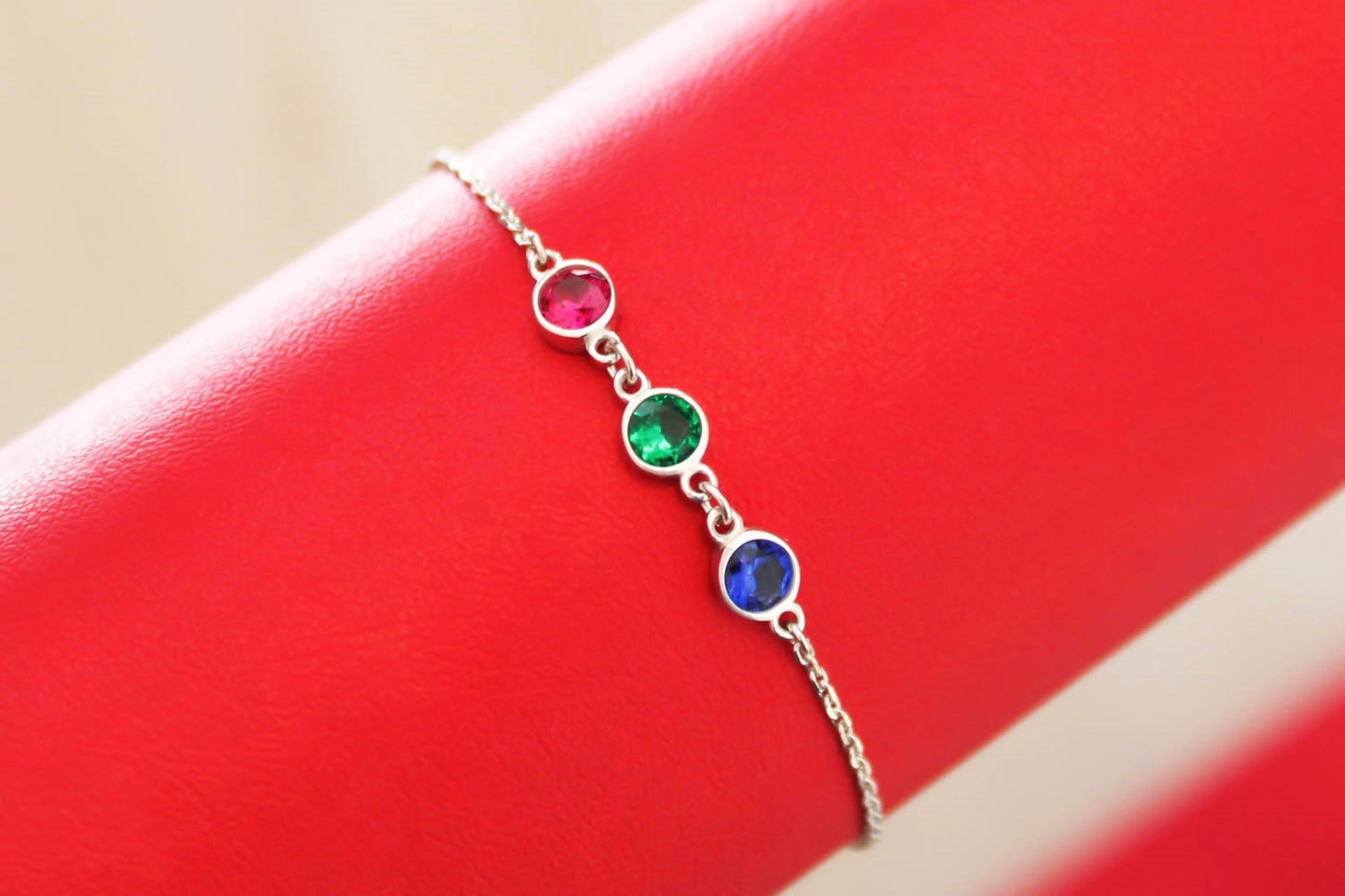 Solid Gold Birthstone Bracelet