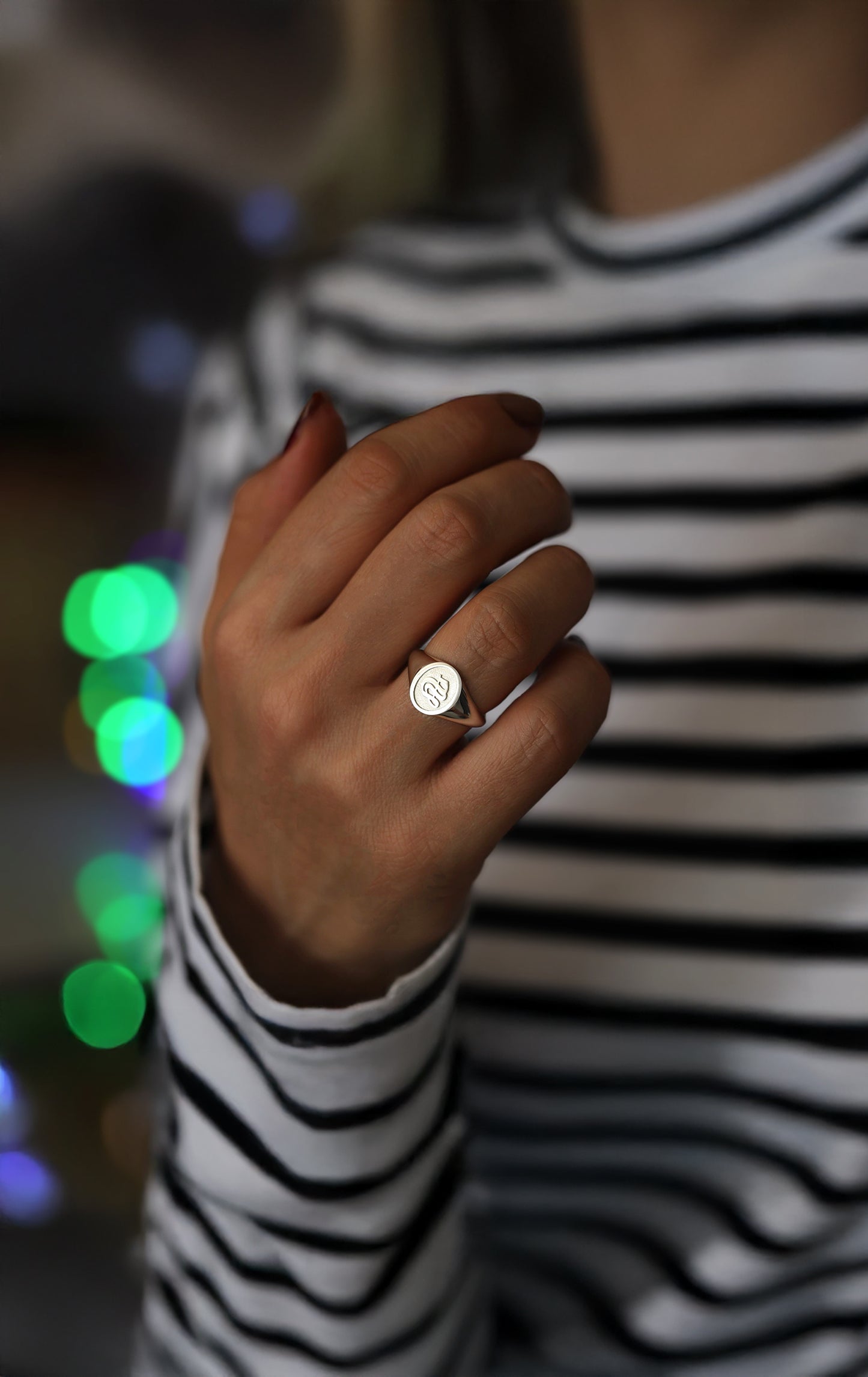 Silver Initial Signet Ring – Personalized Letter Ring in Sterling Silver or Gold Plated Over Silver, Custom Monogram Jewelry Gift for Men and Women