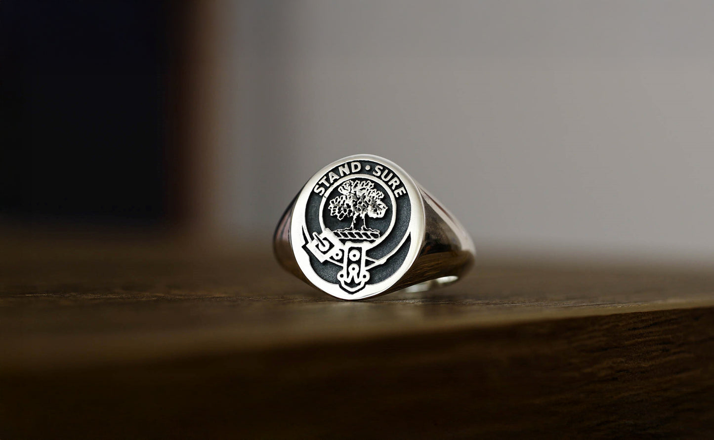 Sterling Silver Family Crest Signet Ring – Meaningful Jewelry Gift for Men, Father’s Day Gift, Birthday Gift for Dad or Christmas Gift for Him