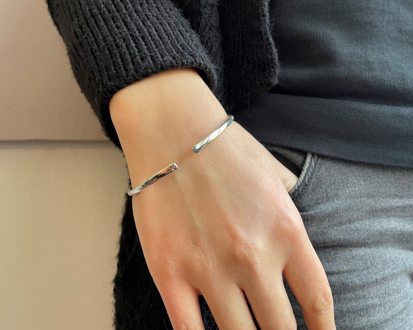Silver Cuff Bracelets Bangle