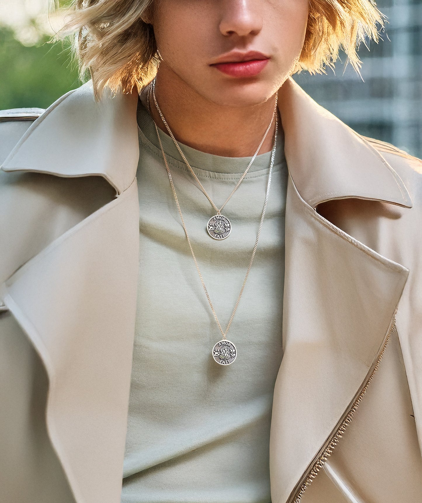 Amor Fati Necklace – Love of Fate Pendant in Sterling Silver or Gold Plated