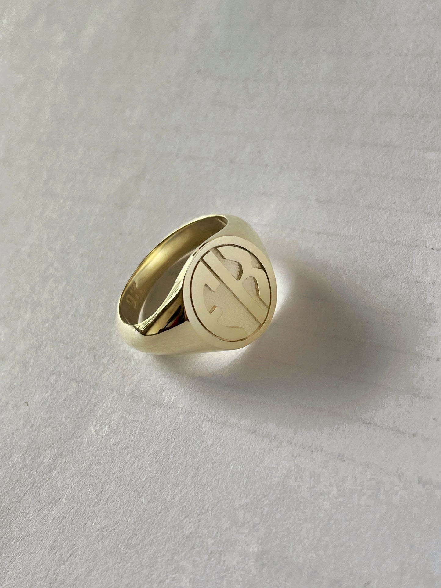 Silver Monogram Ring with Initials