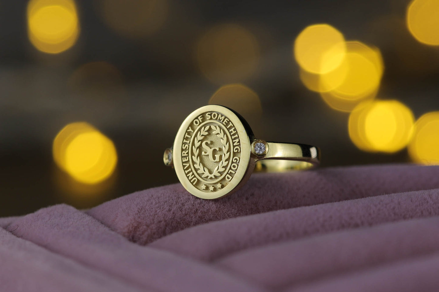 Solid Gold Diamond College Class Rings