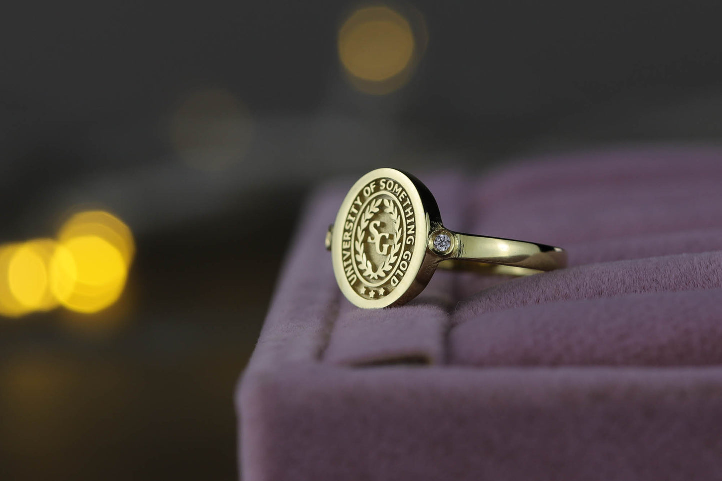 Solid Gold Diamond College Class Rings