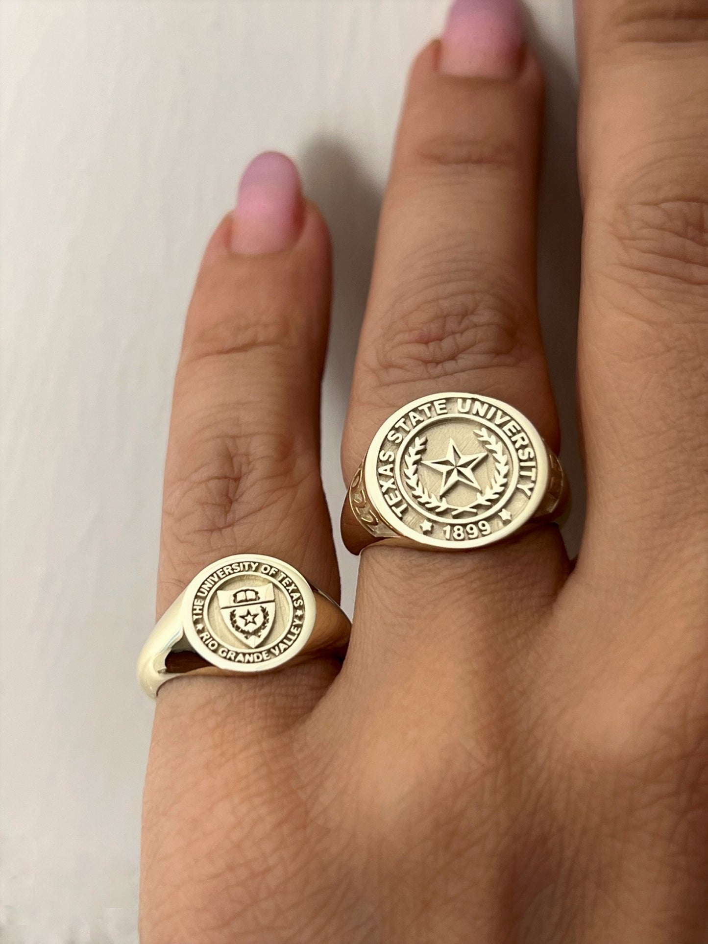 Custom Gold College Class Rings Round