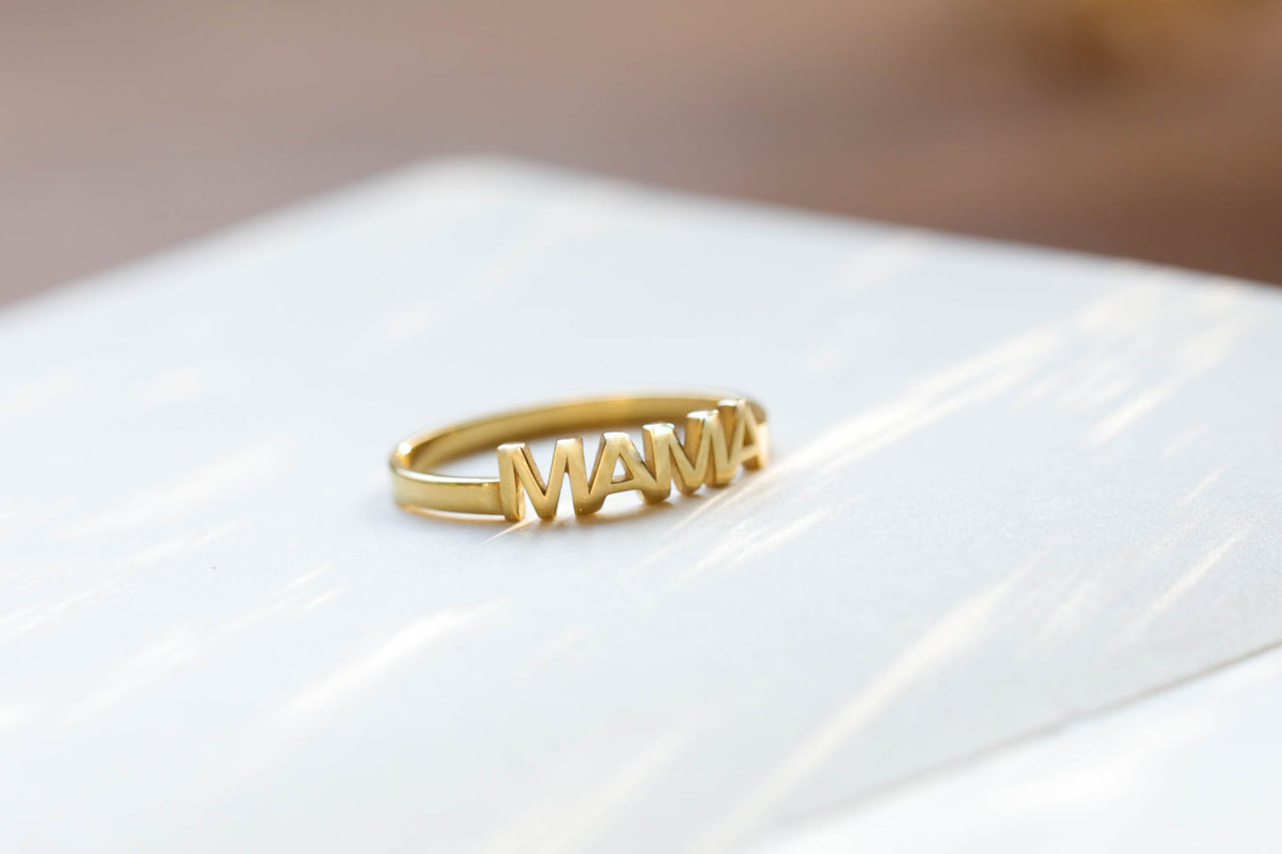Gold mama ring