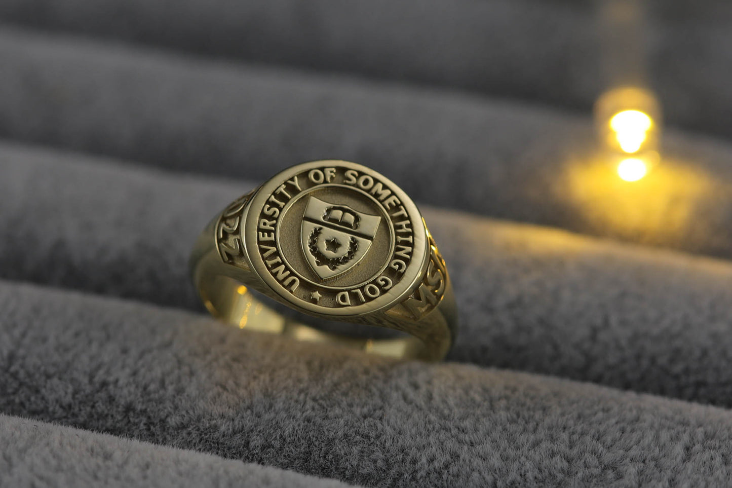 Custom Gold College Class Rings Round