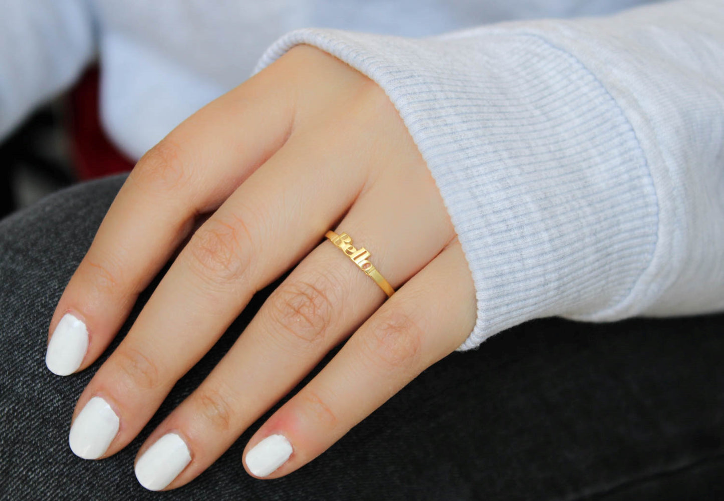 Rose Gold Custom Name Ring