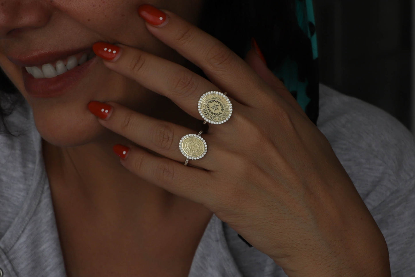 Solid Gold Diamond College Class Rings