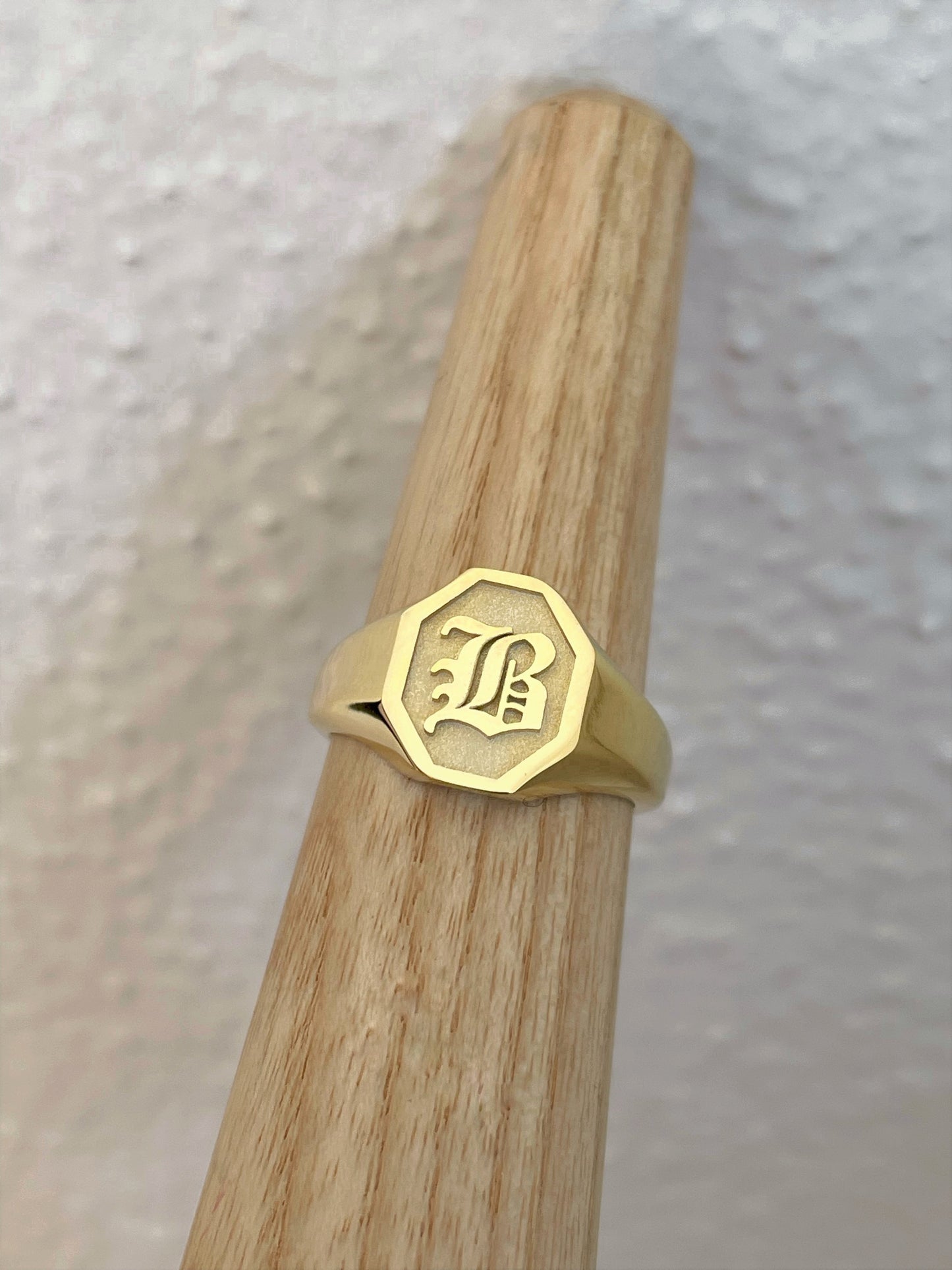 Gold Initial Signet Ring