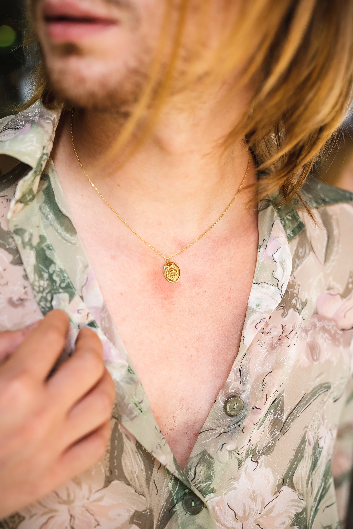 Gold Wolf Necklace