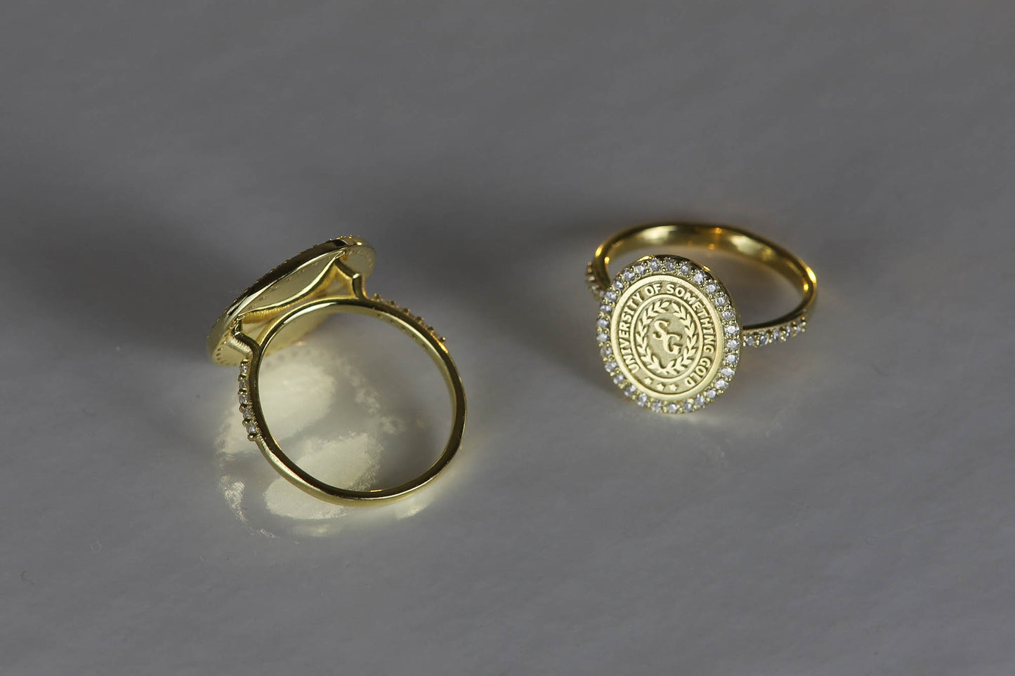 Solid Gold Diamond College Class Rings