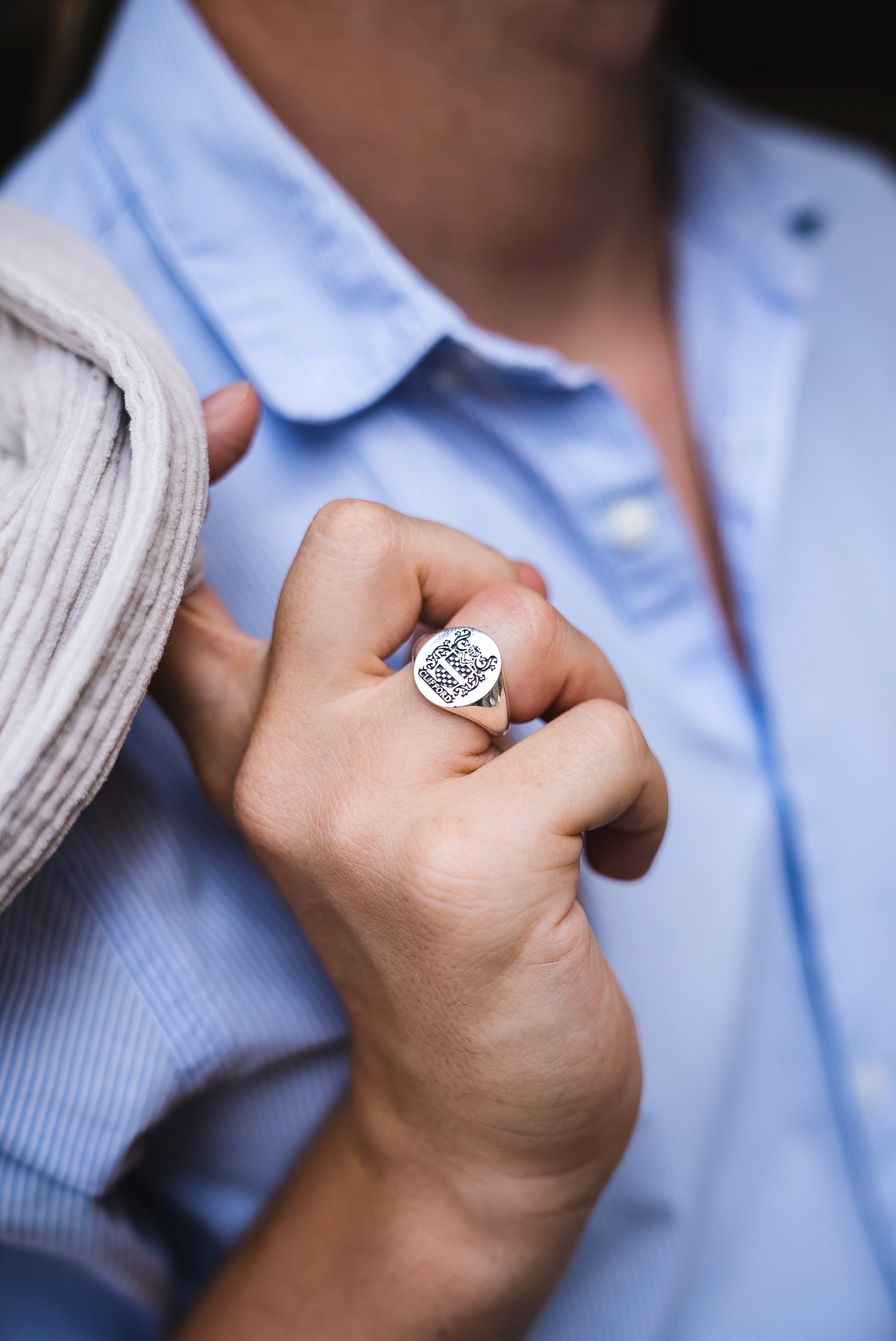 Silver Coat of Arms Signet Ring