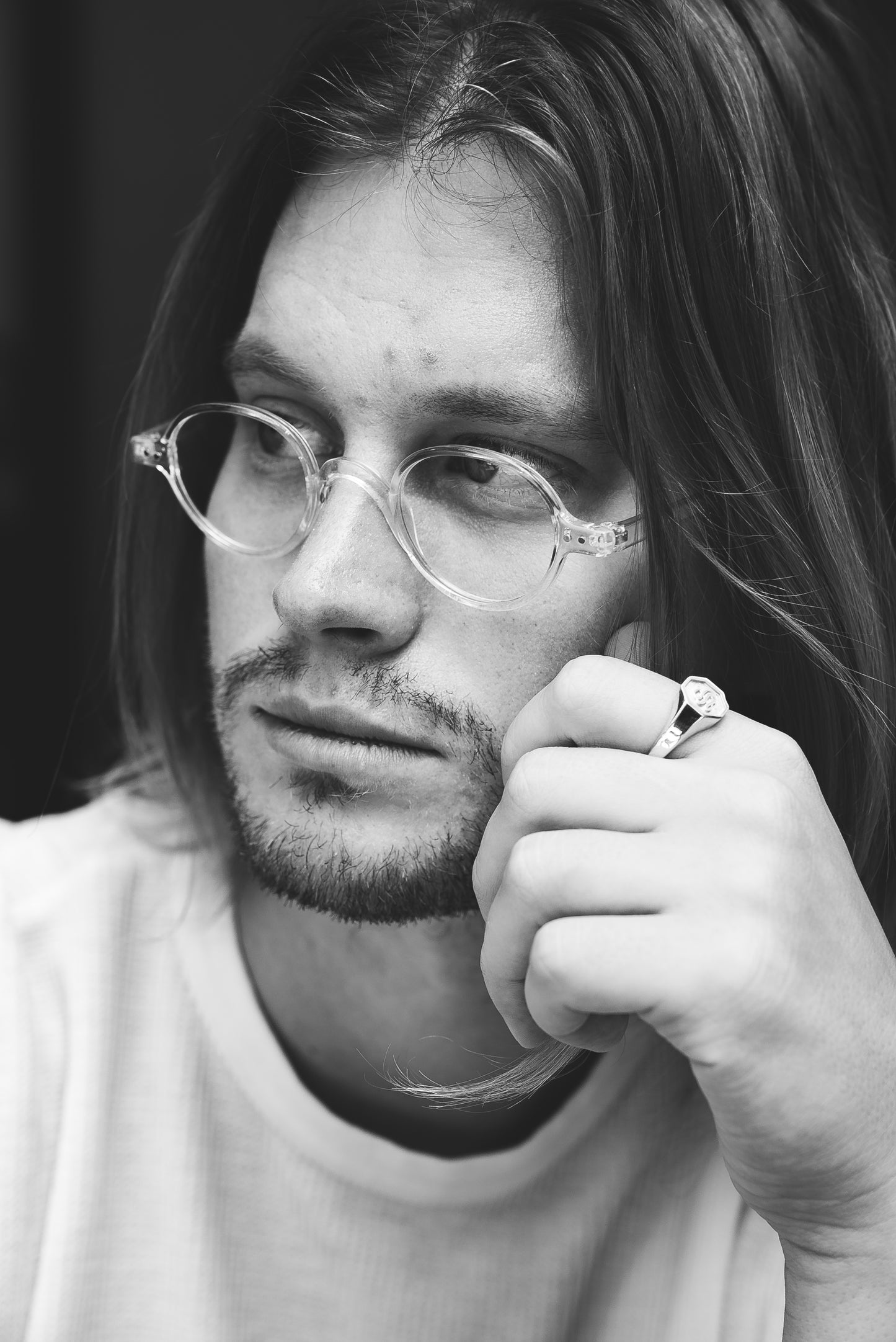 Silver Initial Signet Ring