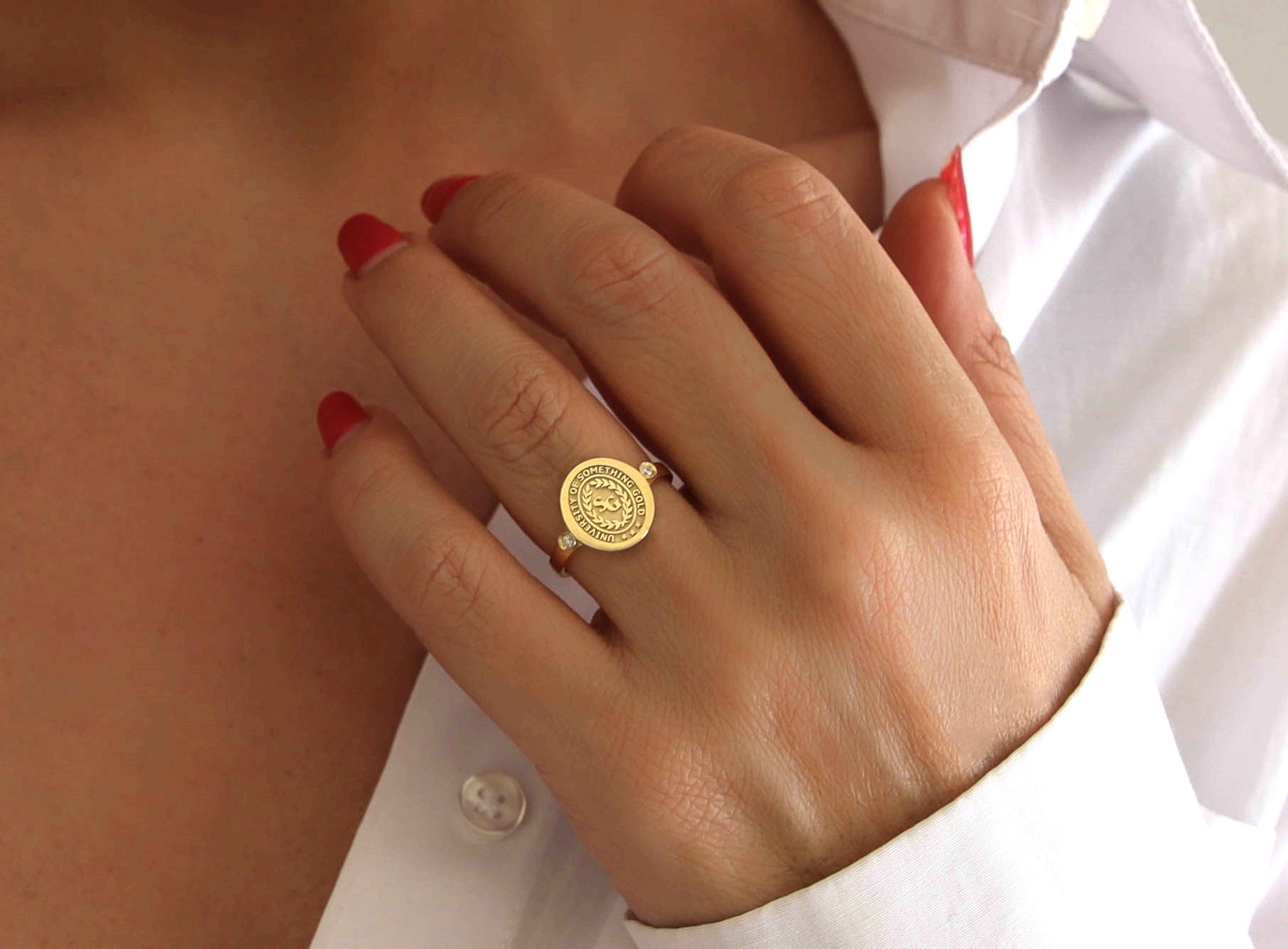 8mm Custom Made, Dome Shaped, Solid Yellow Gold Ring with Victorian St –  MagicHands Jewelry