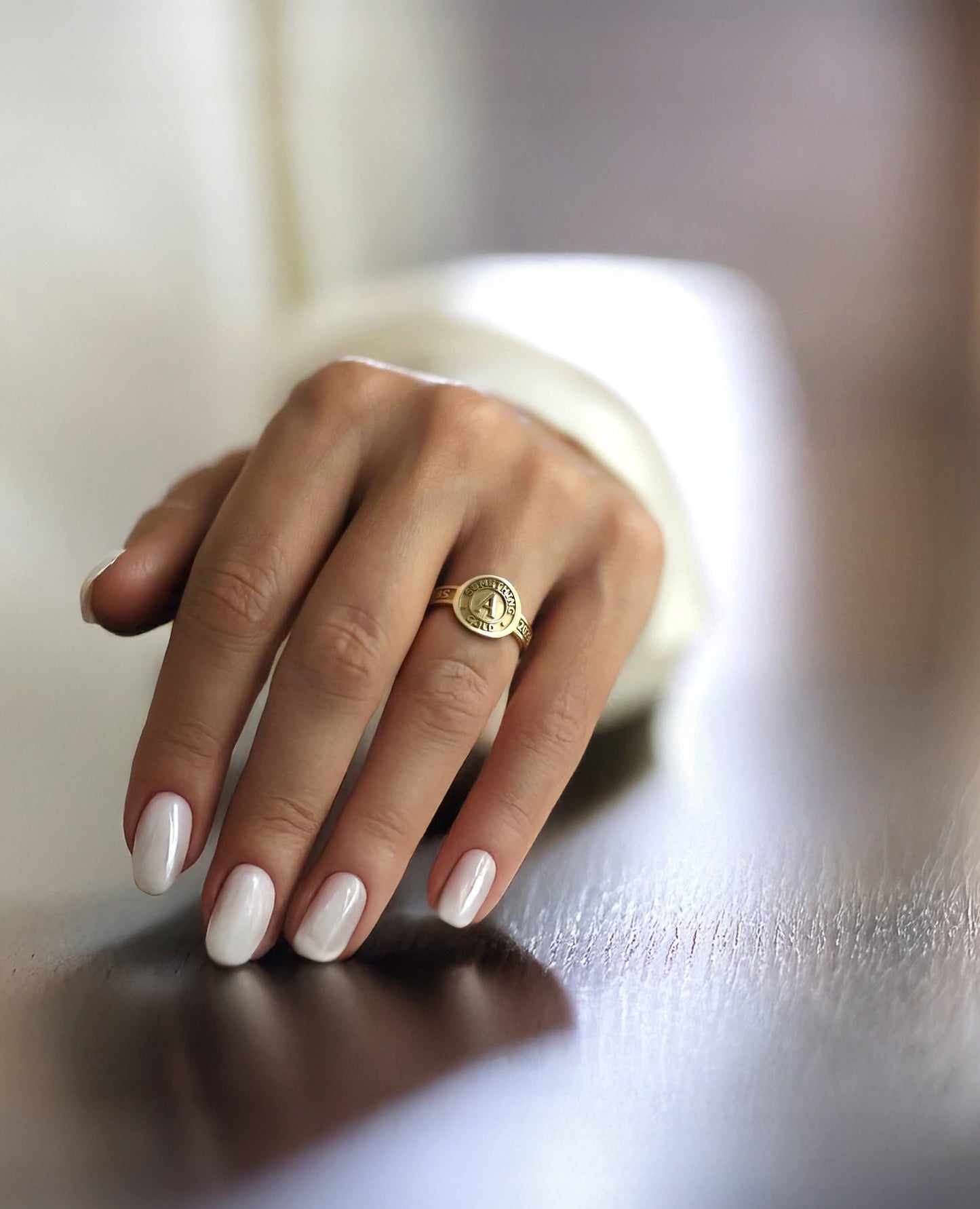 Delicate Gold Class Ring - Custom College Graduation Gift