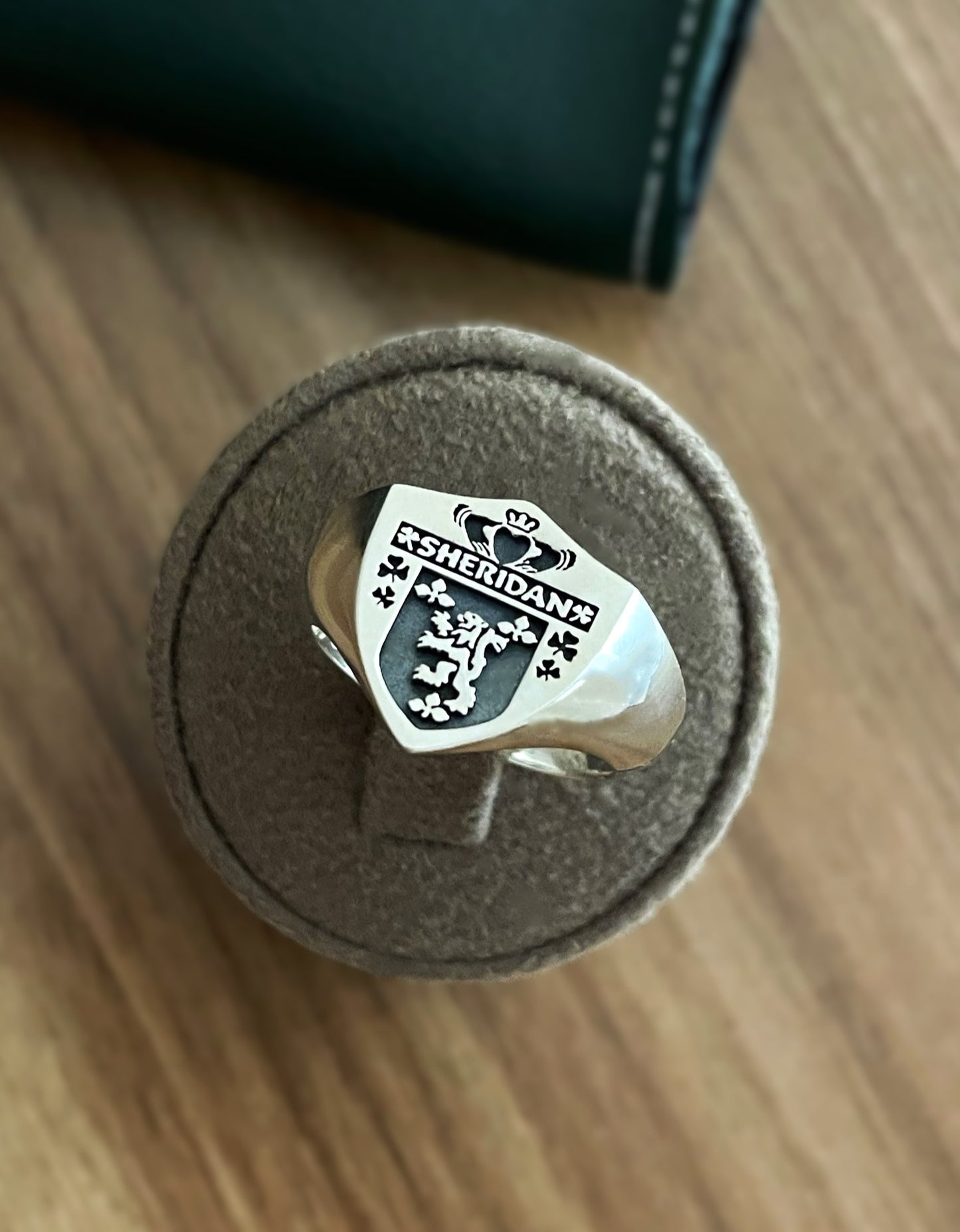 Custom Shield Family Crest Signet Ring – Engraved Coat of Arms Jewelry in Sterling Silver or Gold Plated