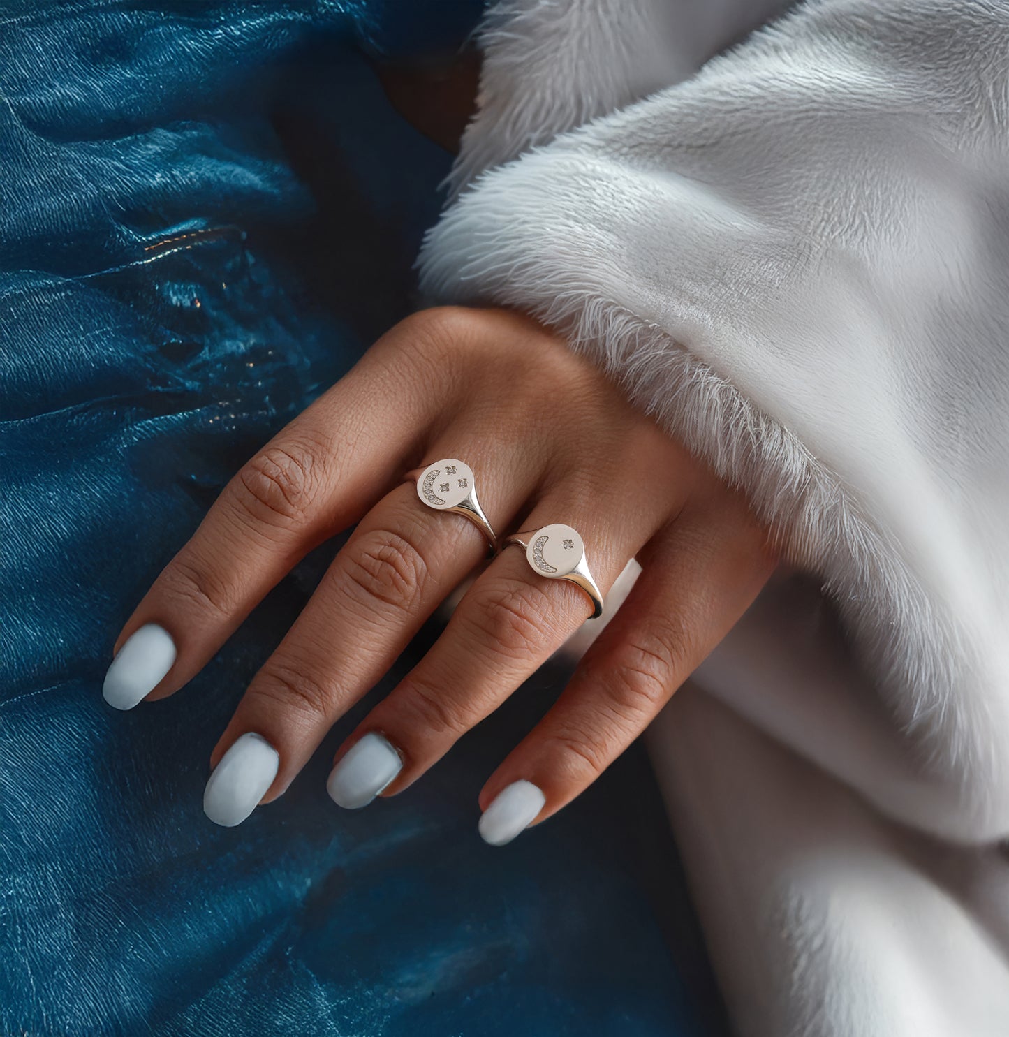 Sterling Silver Celestial Signet Ring