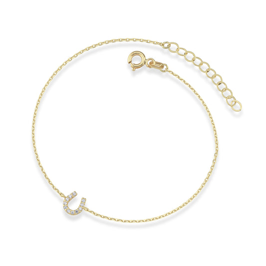 Diamond Paved Horseshoe Bracelet