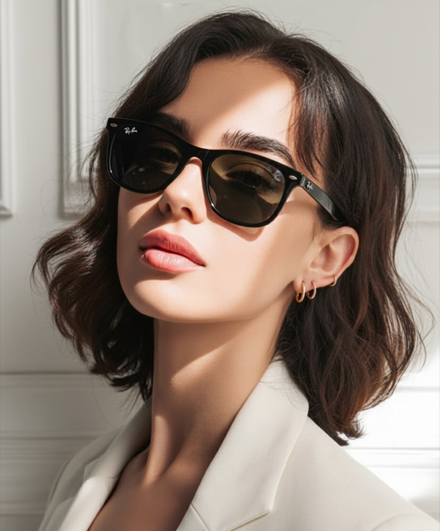 Solid Gold Huggie Hoops - Set of 3 Earrings