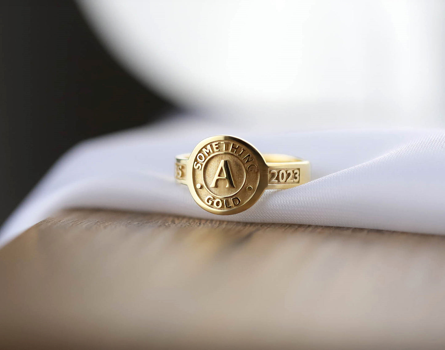 Dainty Gold Class Ring for Women – Custom College Graduation Gift Jewelry