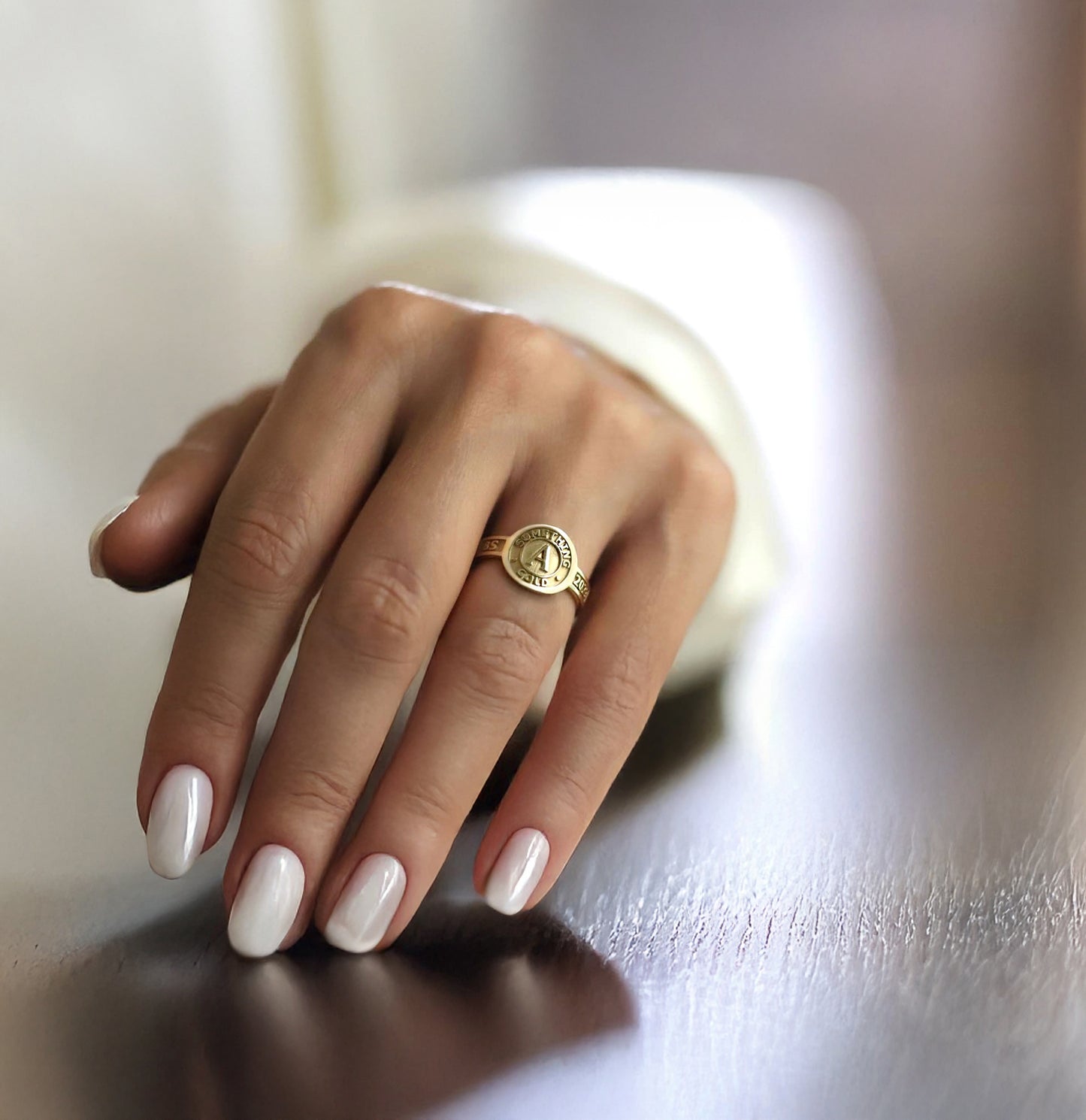 Dainty Gold Class Ring for Women – Custom College Graduation Gift Jewelry
