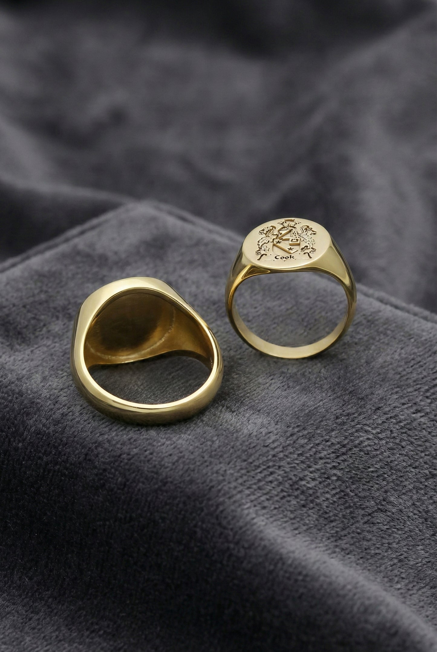Custom Gold Monogram Engraved Signet Ring