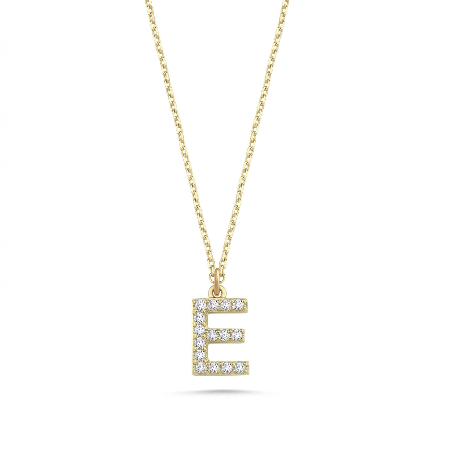 Solid Gold Diamond Letter A Necklace – 14k Initial Pendant