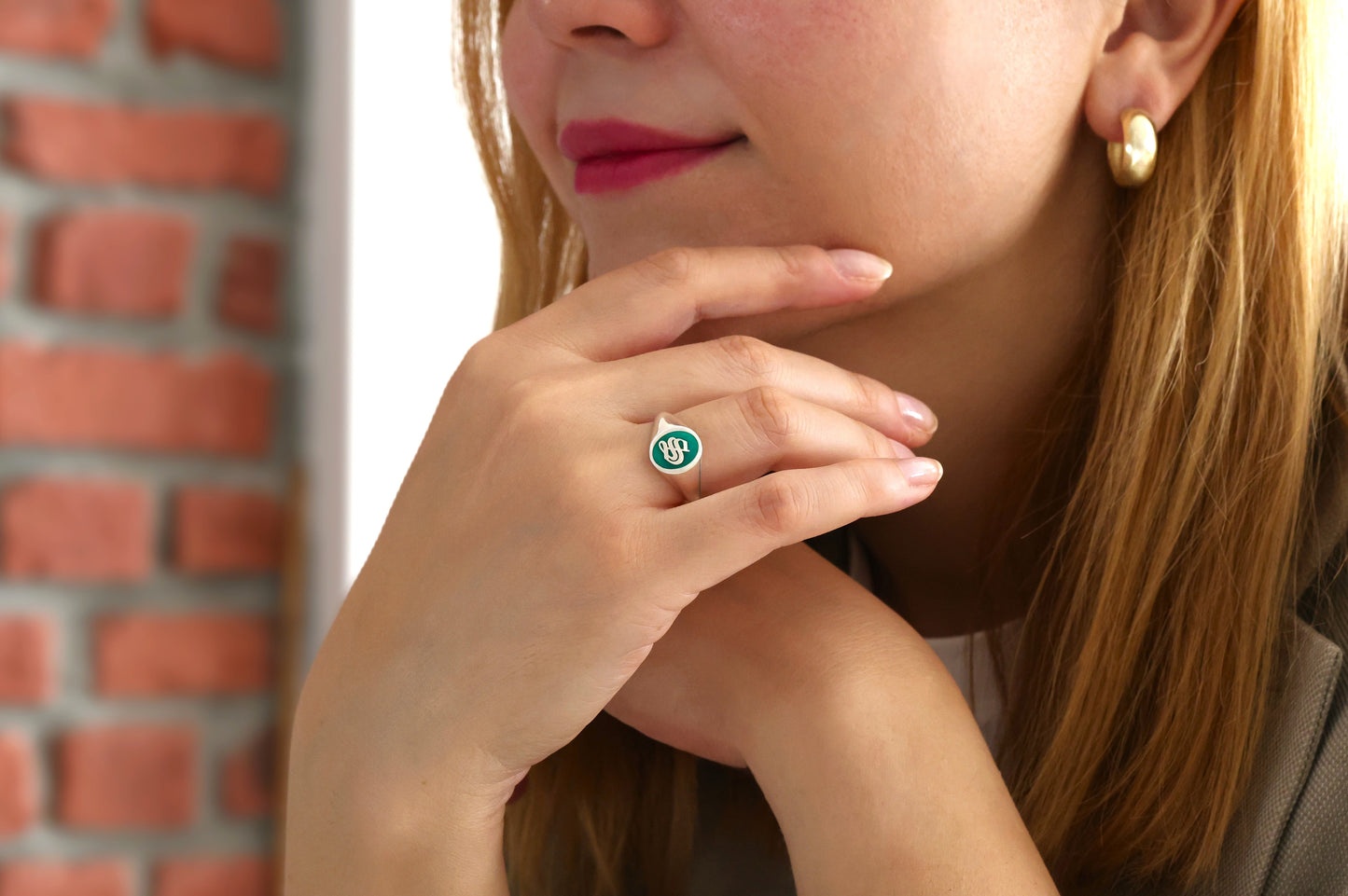 Personalized Initial Ring – Custom Enamel Silver Signet