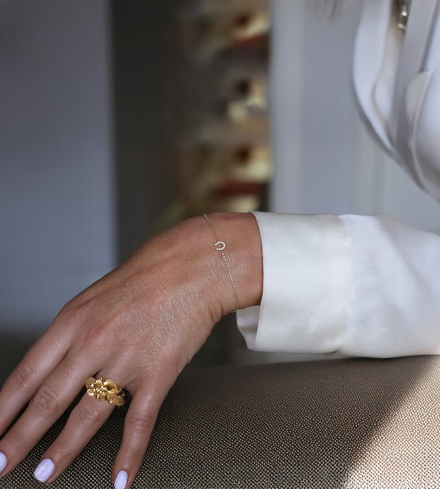 Diamond Paved Horseshoe Bracelet