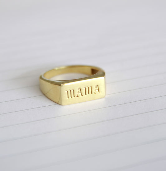 MAMA Signet Ring – Bold Mother Jewelry