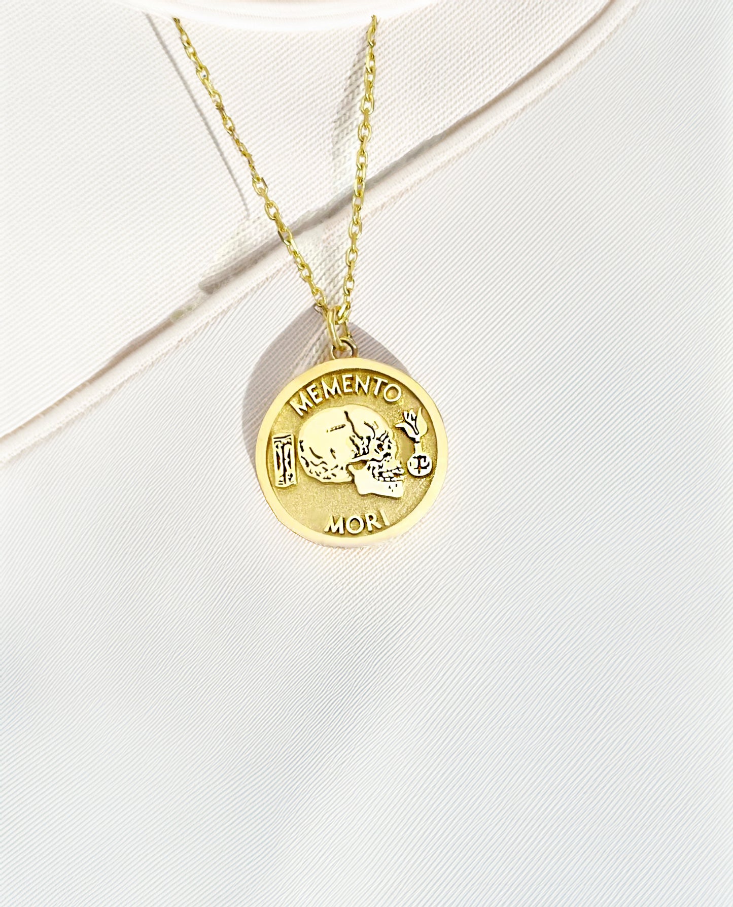 Memento Mori Necklace – Handcrafted Gold or Sterling Silver Stoic Pendant