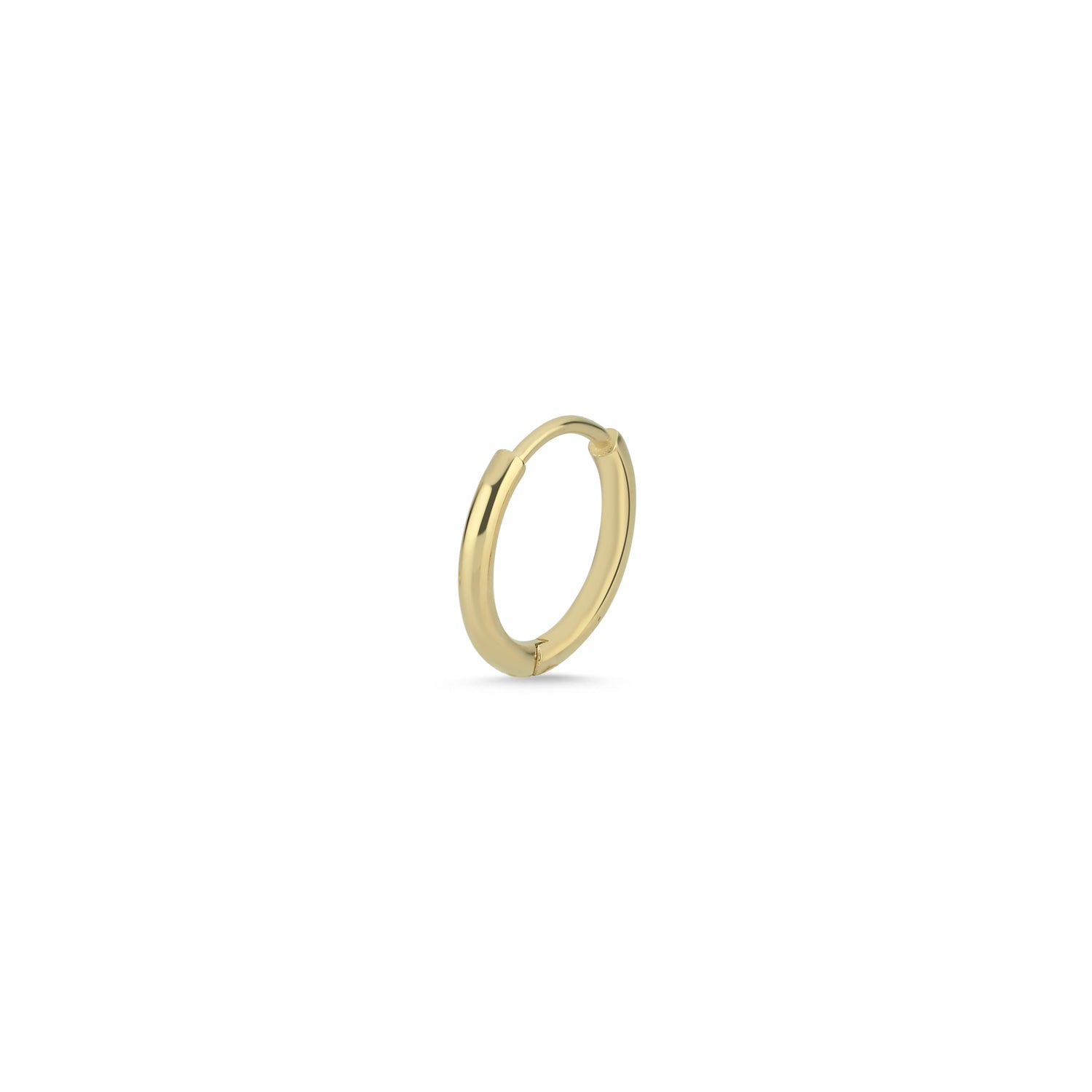 10mm solid gold huggie hoop, perfect for cartilage or helix.
